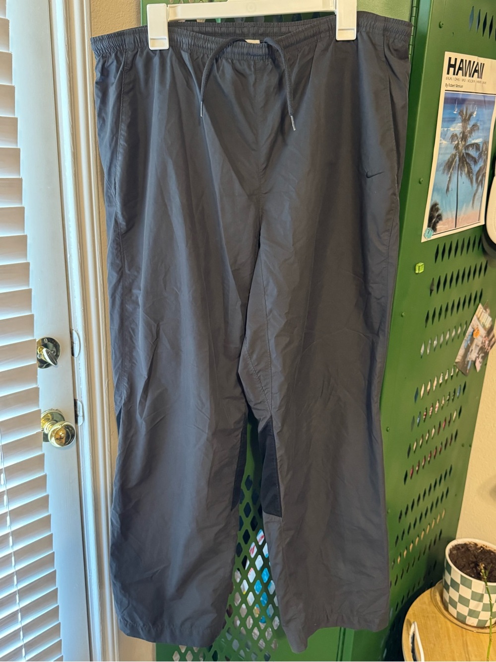 Vintage Nike Men's Dark Gray Windbreaker Pants